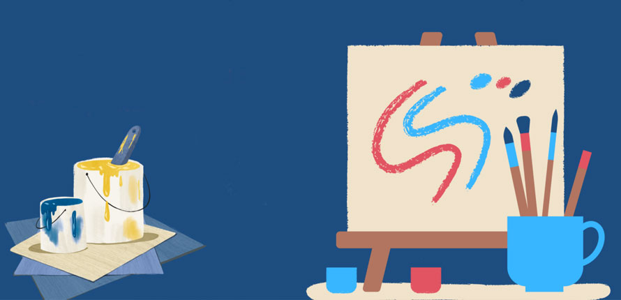 paint bucket and easel