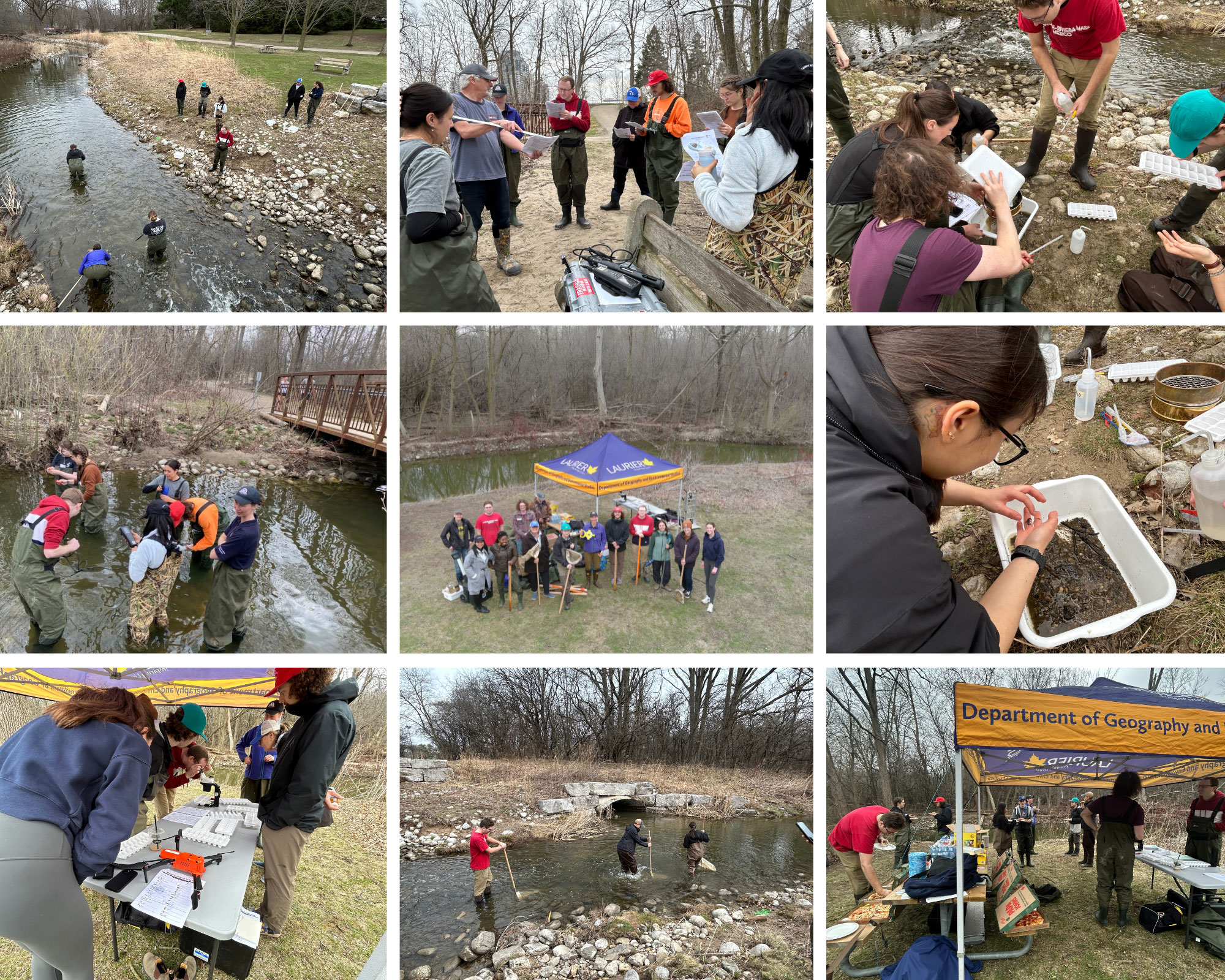 a collection of images for the aquatic workshop in Waterloo park