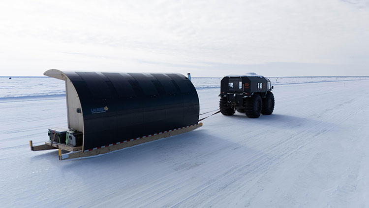 portable research station on lake